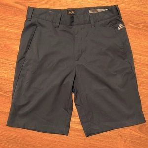 Mens 10” Adidas Golf Shorts With Trefoil. Blue. Size 30.